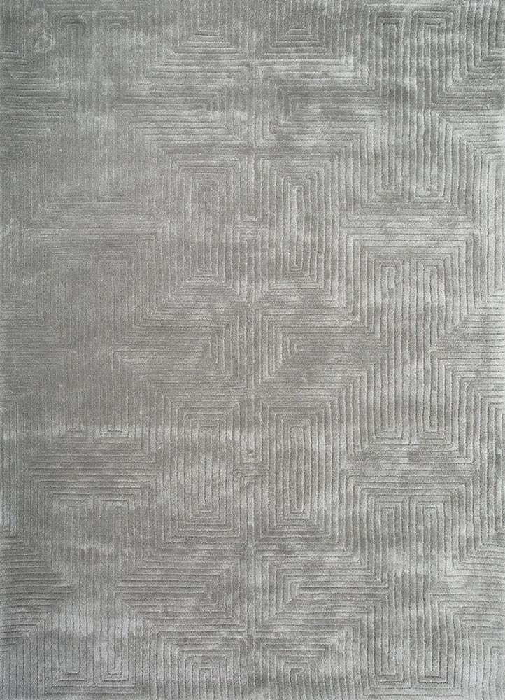 blue blue viscose hand tufted Rug