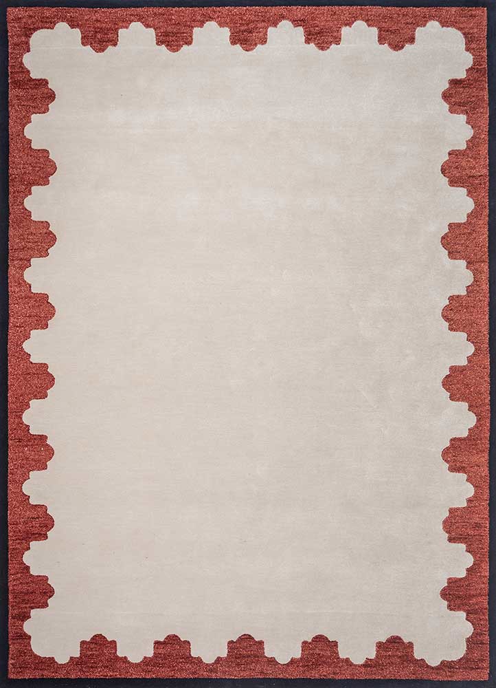 alhambra ivory wool and viscose hand tufted Rug - HeadShot