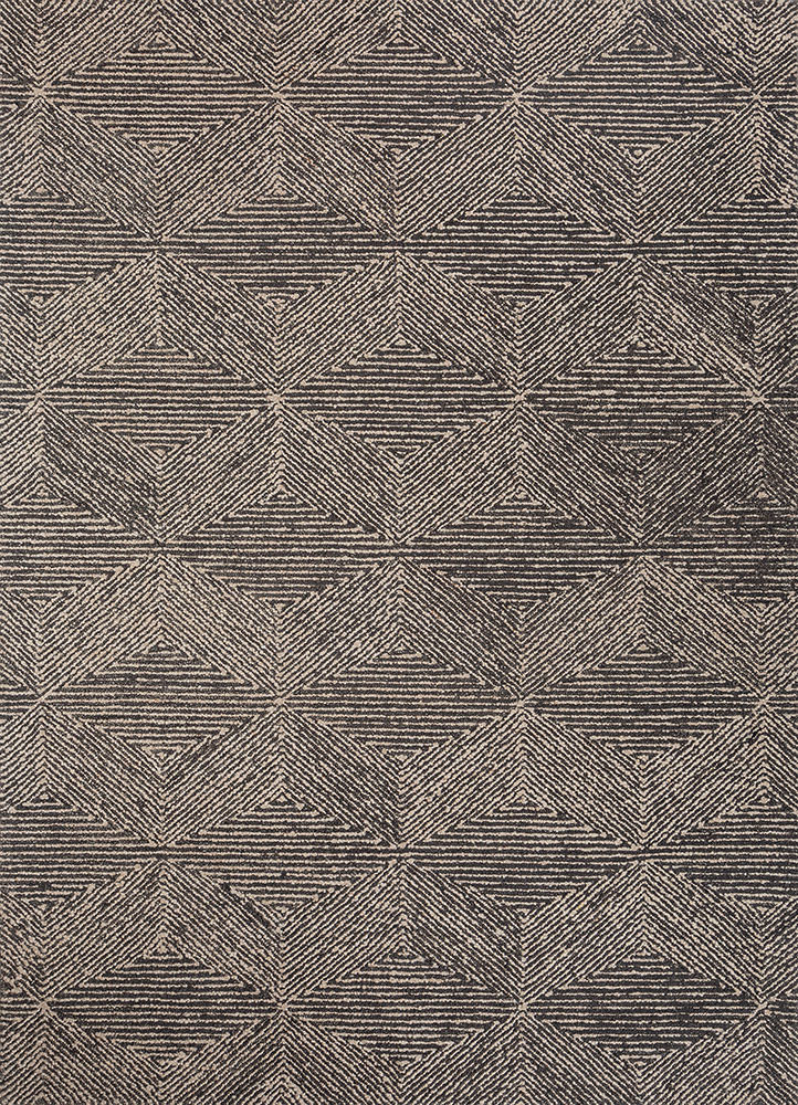 pathways grey and black wool hand tufted Rug - HeadShot pathways grey and black wool hand tufted Rug - HeadShot