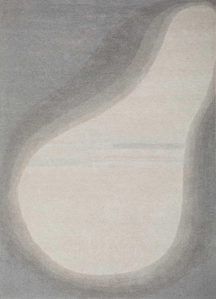 chroma grey and black wool hand tufted Rug - HeadShot