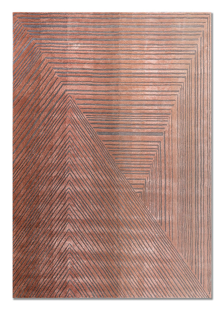 red and orange red and orange wool and viscose hand tufted Rug