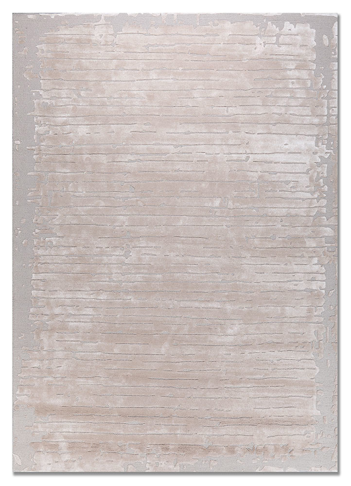 white noise ivory wool and viscose hand tufted Rug - HeadShot