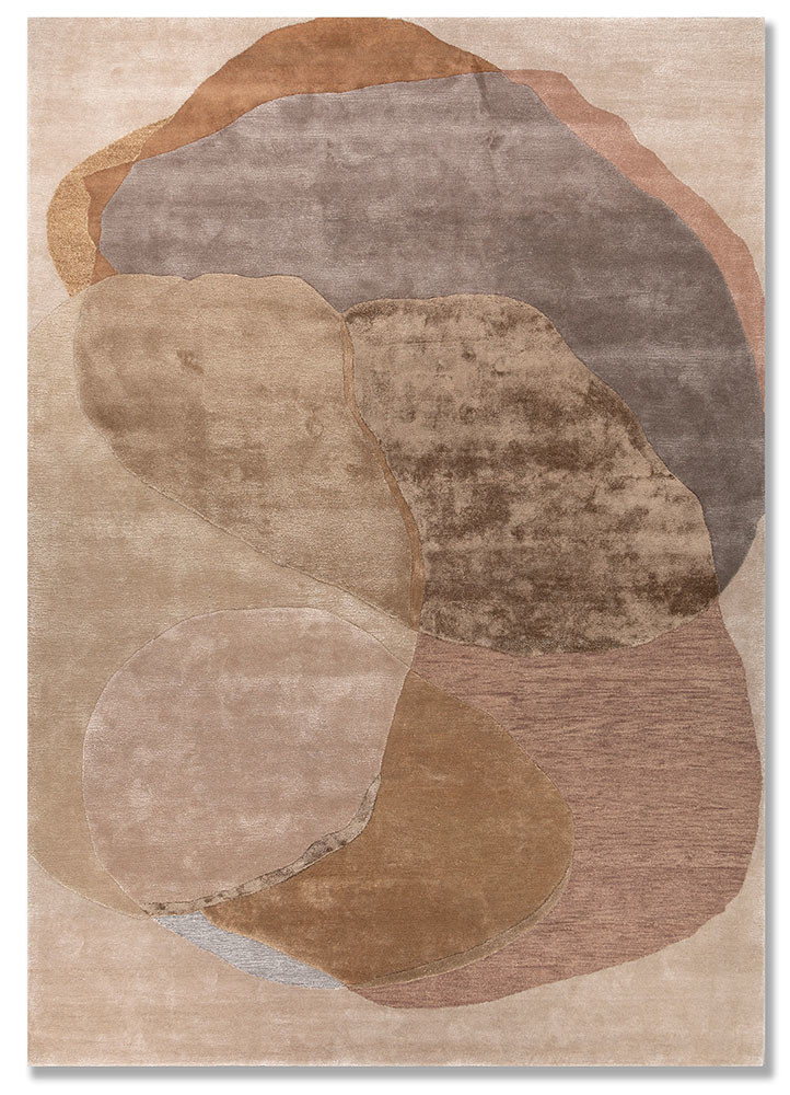 ivory ivory wool and viscose hand tufted Rug