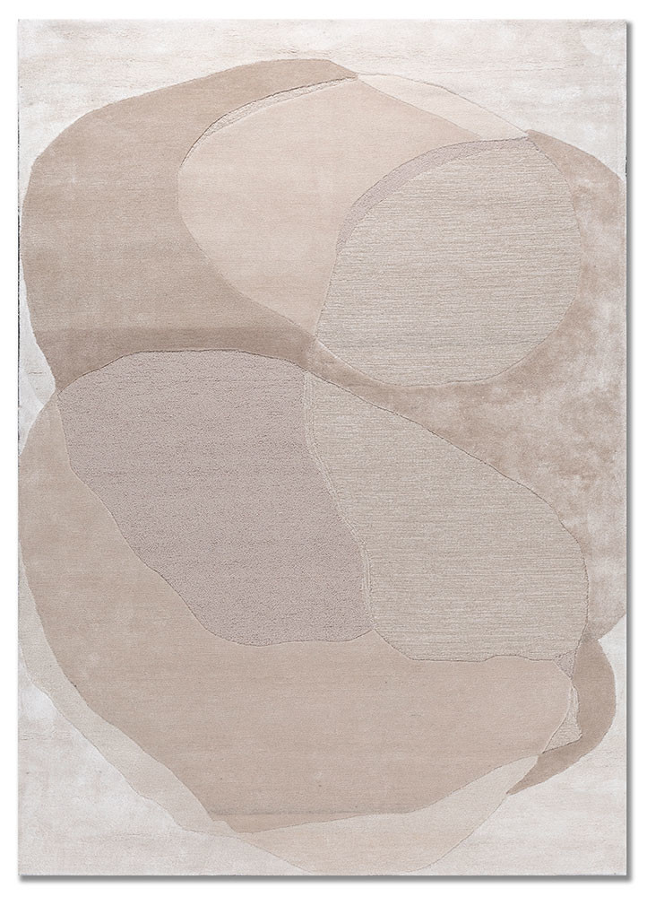 ivory ivory wool and viscose hand tufted Rug
