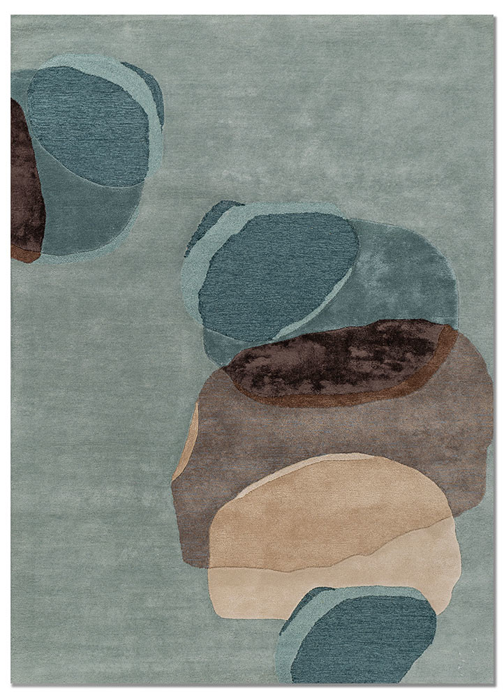 joy blue wool and viscose hand tufted Rug - HeadShot joy blue wool and viscose hand tufted Rug - HeadShot