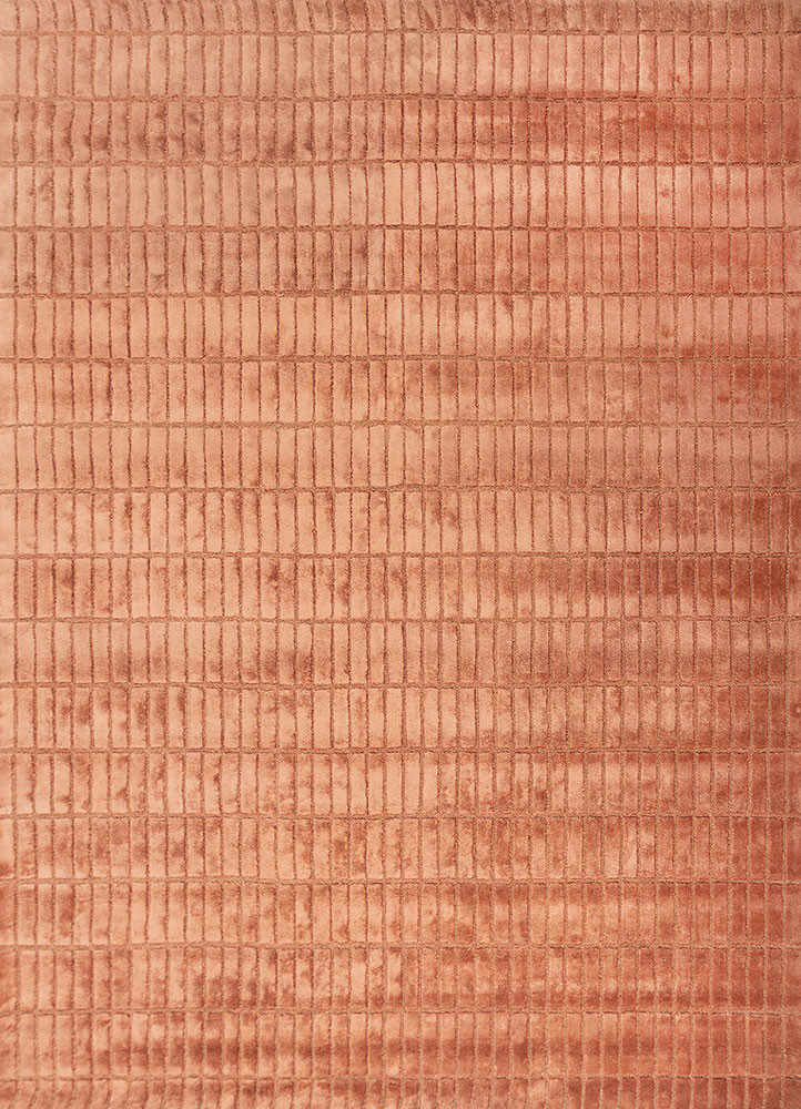  red and orange wool and viscose hand tufted Rug