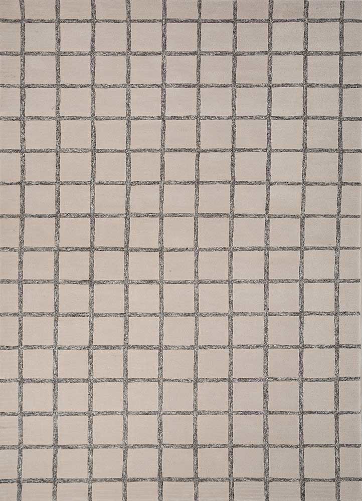 linear ivory wool hand tufted Rug - HeadShot