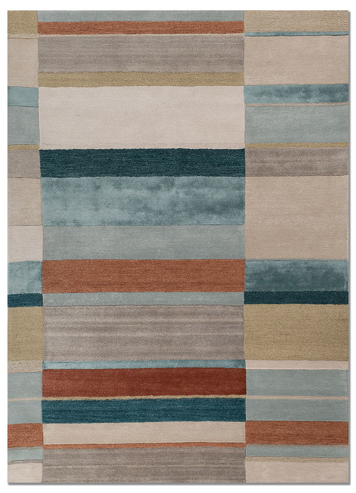 caliedo beige and brown wool and viscose hand tufted Rug - HeadShot