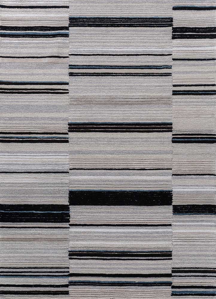 acar grey and black wool and viscose hand tufted Rug - HeadShot