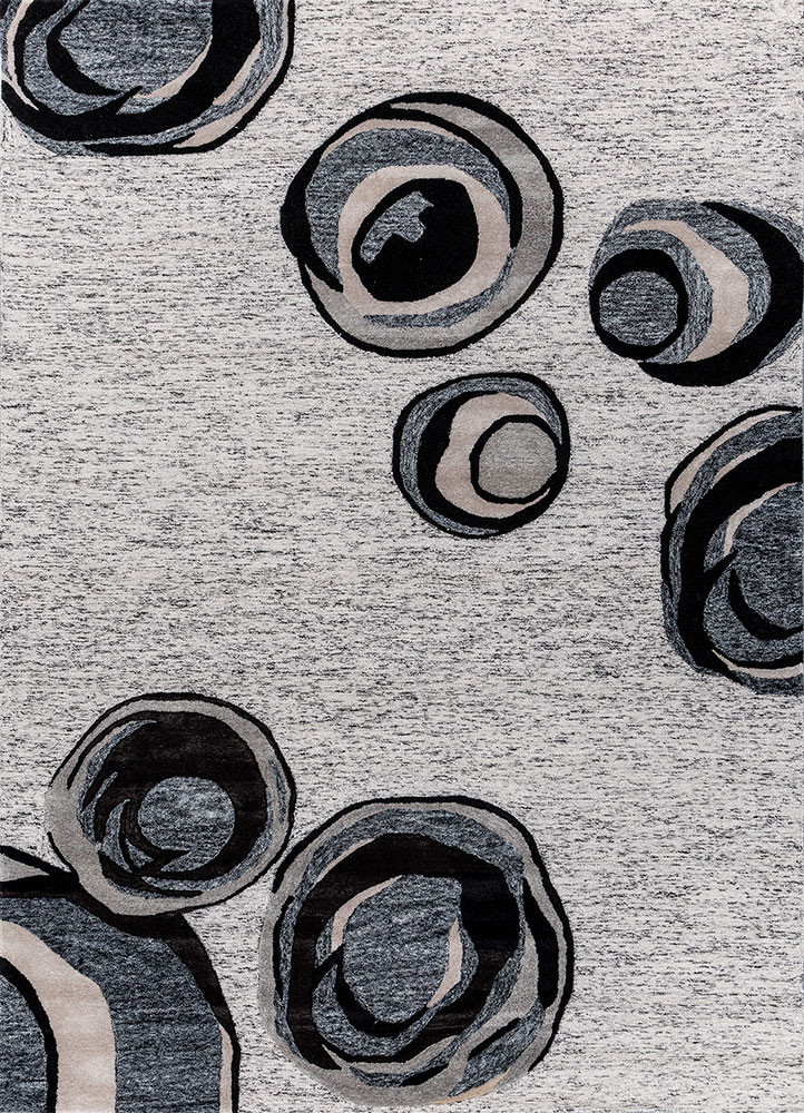joy ivory wool and viscose hand tufted Rug - HeadShot