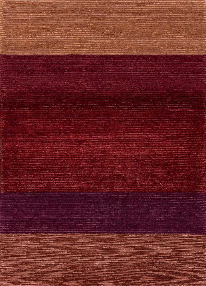 acar red and orange wool and viscose hand tufted Rug - HeadShot