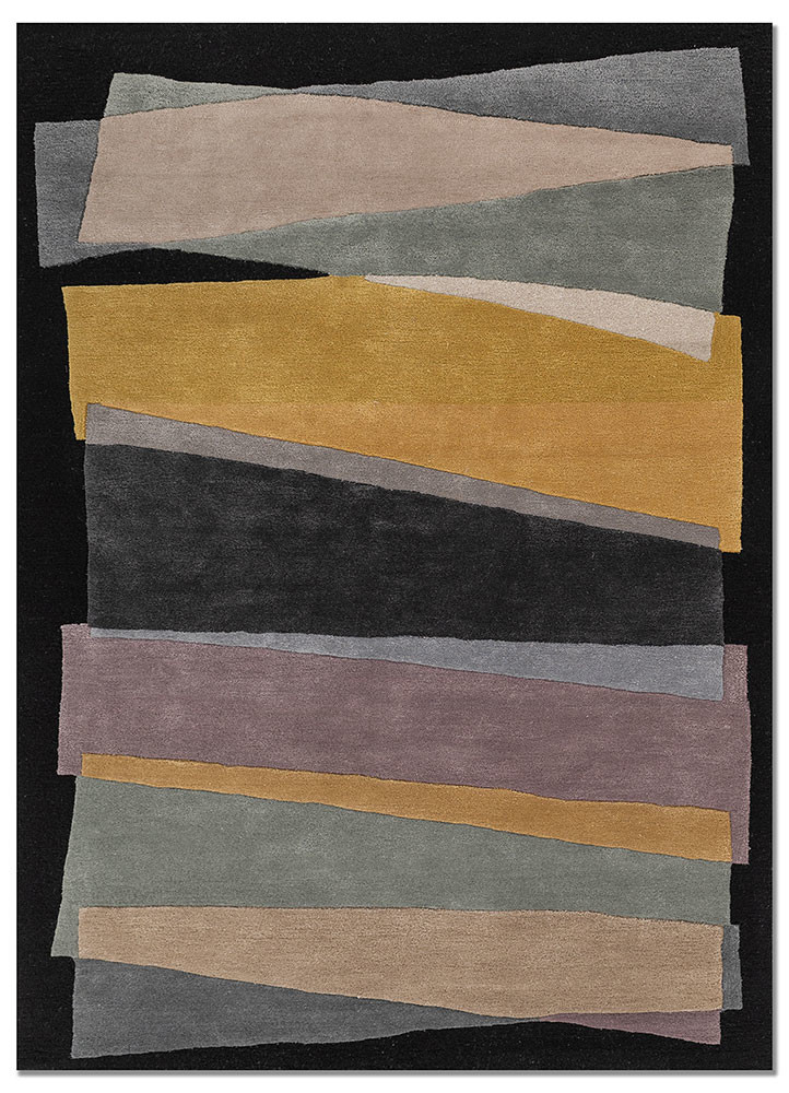aprezo grey and black wool and viscose hand tufted Rug - HeadShot aprezo grey and black wool and viscose hand tufted Rug - HeadShot