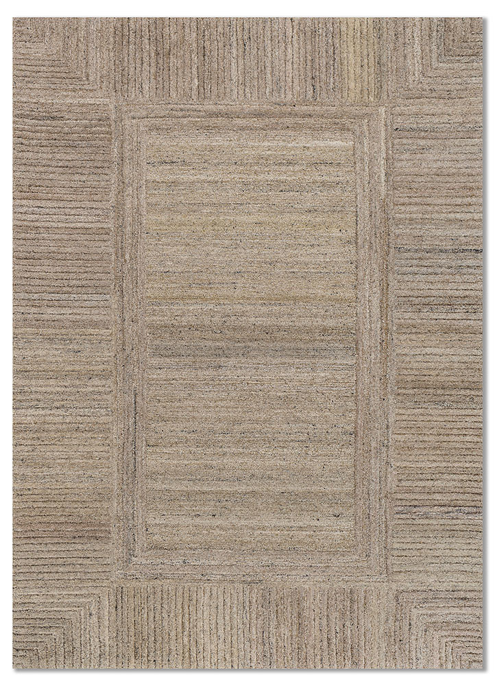 pathways green wool and viscose hand tufted Rug - HeadShot