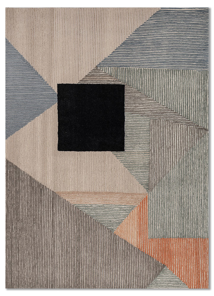 linear ivory wool hand tufted Rug - HeadShot linear ivory wool hand tufted Rug - HeadShot