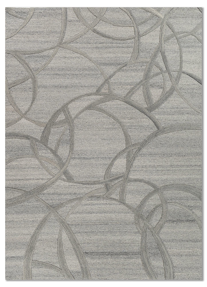 pathways blue wool hand tufted Rug - HeadShot