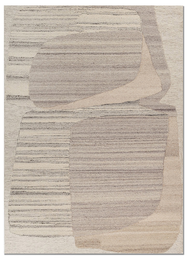 modo grey and black wool hand tufted Rug - HeadShot