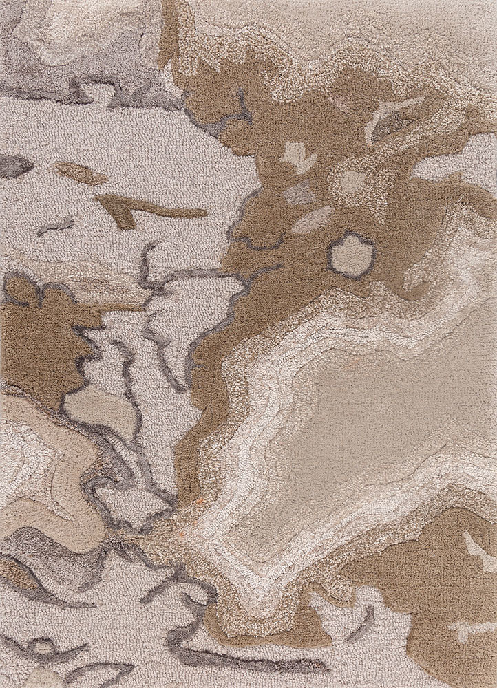 genesis beige and brown wool and viscose hand tufted Rug - HeadShot genesis beige and brown wool and viscose hand tufted Rug - HeadShot