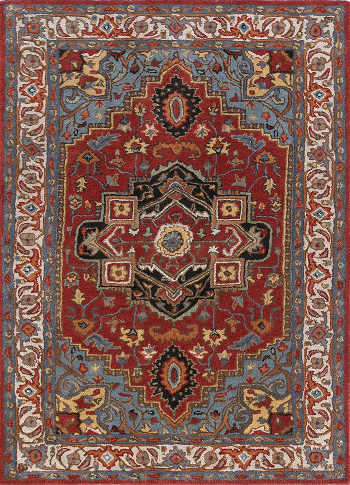 mythos red and orange wool hand tufted Rug - HeadShot