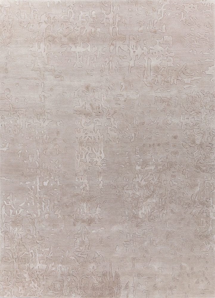 white noise ivory wool and viscose hand tufted Rug - HeadShot