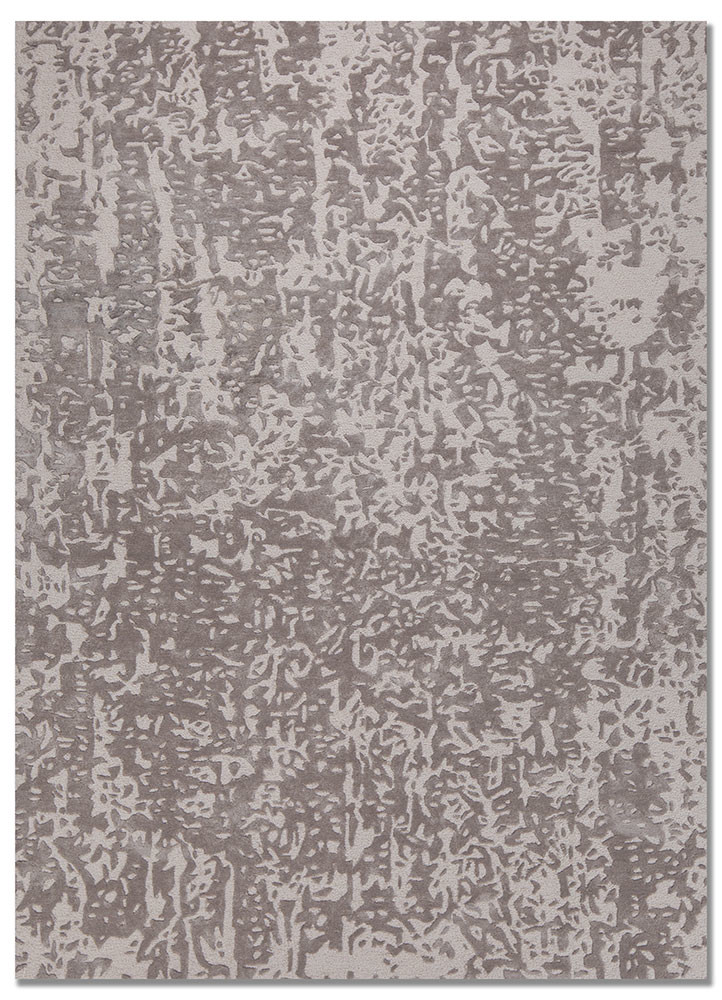 white noise ivory wool and viscose hand tufted Rug - HeadShot