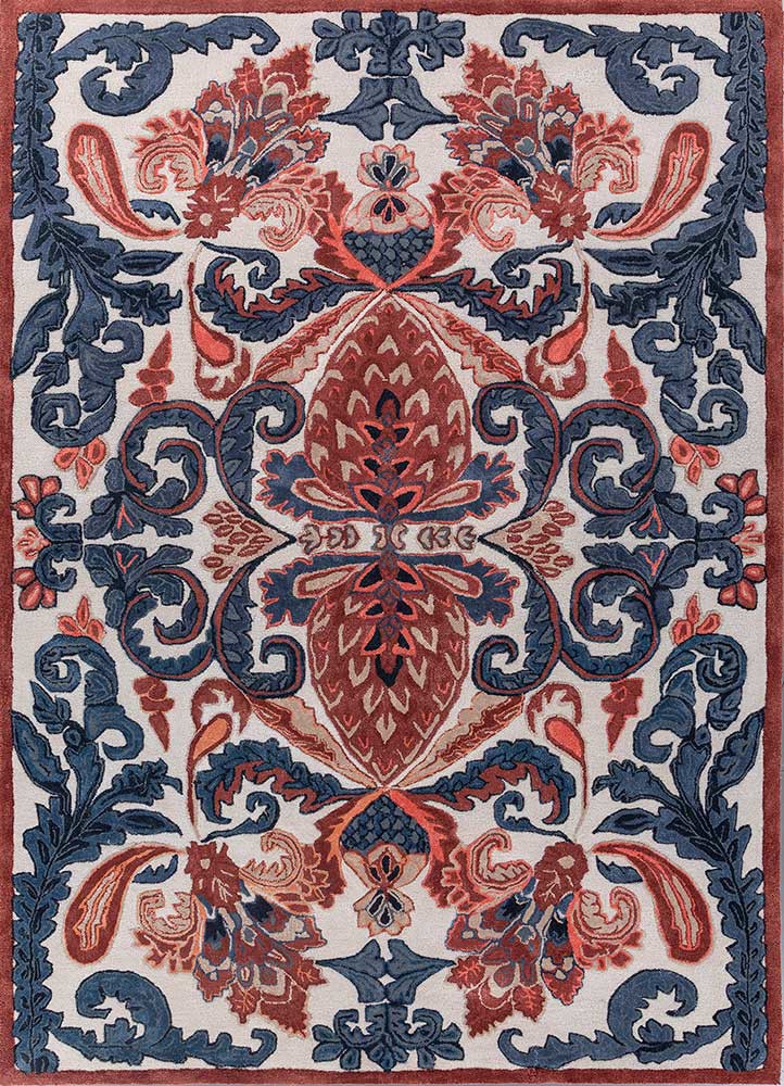 ivory ivory wool and viscose hand tufted Rug