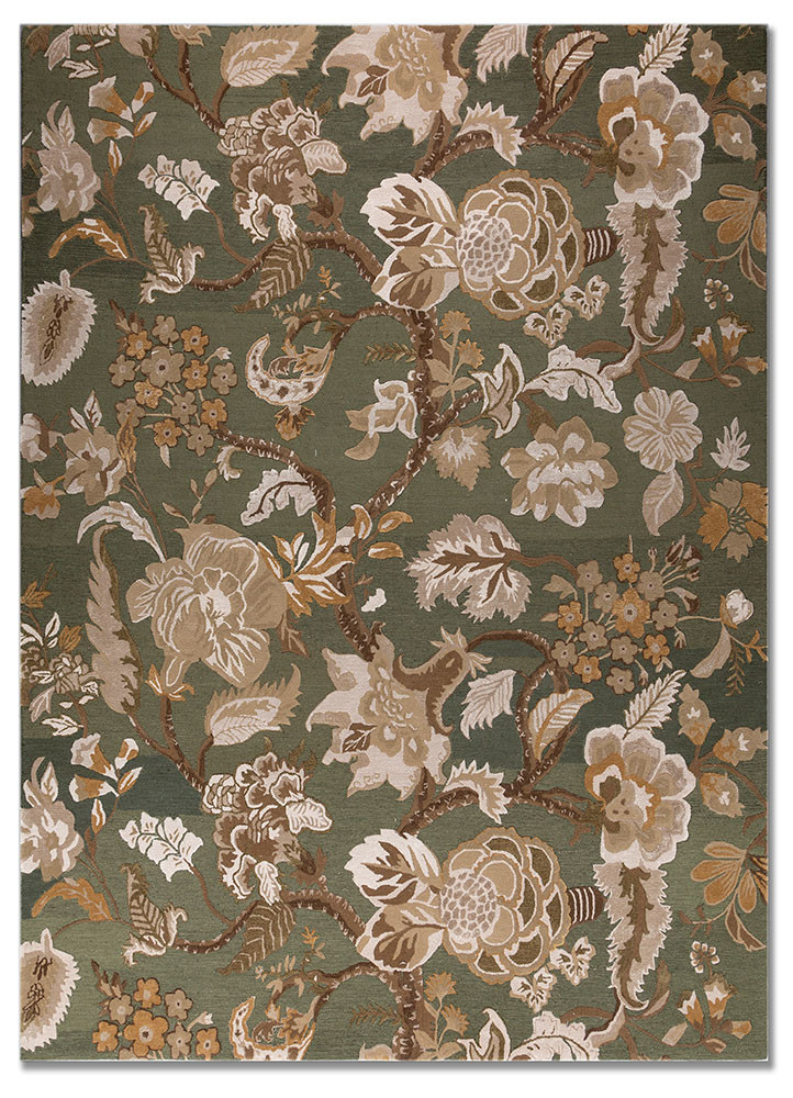 bodhi green wool and viscose hand tufted Rug - HeadShot