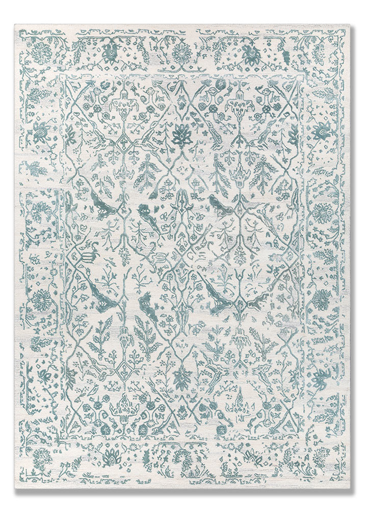 ivory ivory wool and viscose hand tufted Rug