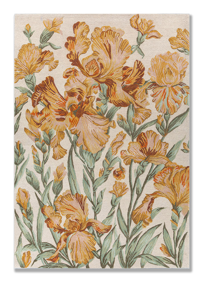 ivory ivory wool and viscose hand tufted Rug