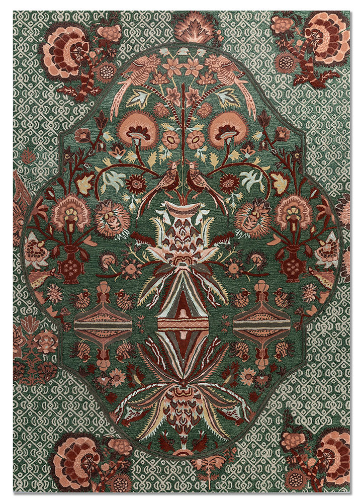 bodhi green wool and viscose hand tufted Rug - HeadShot