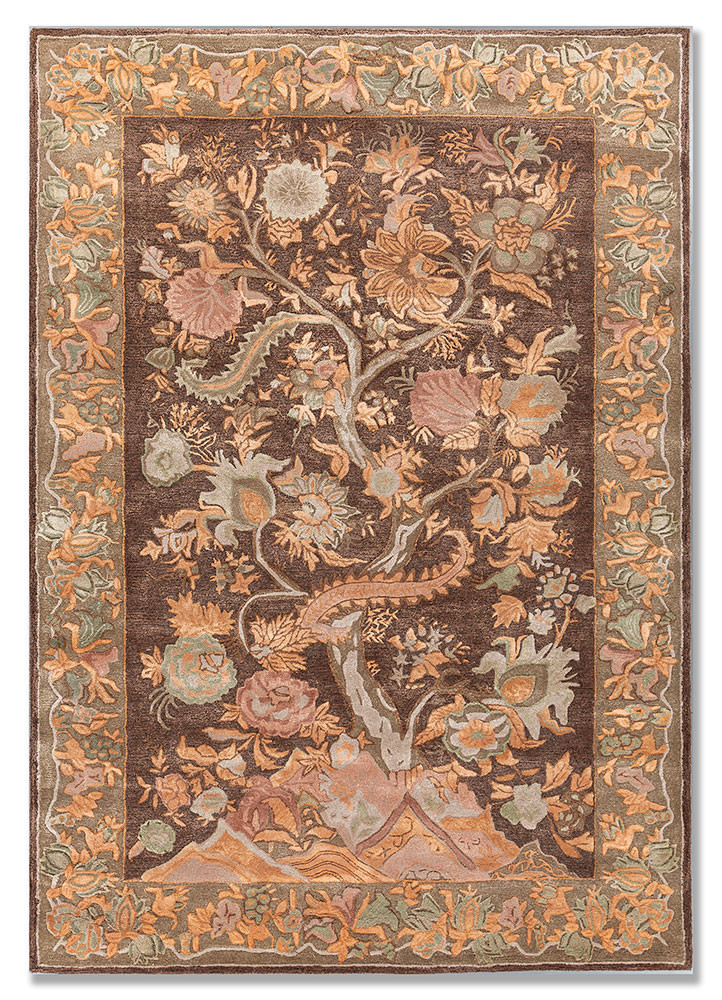 bodhi beige and brown wool and viscose hand tufted Rug - HeadShot