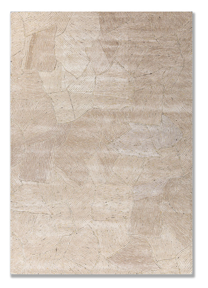 white noise beige and brown wool and viscose hand tufted Rug - HeadShot white noise beige and brown wool and viscose hand tufted Rug - HeadShot