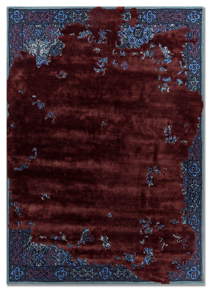 mythos red and orange wool and viscose hand tufted Rug - HeadShot