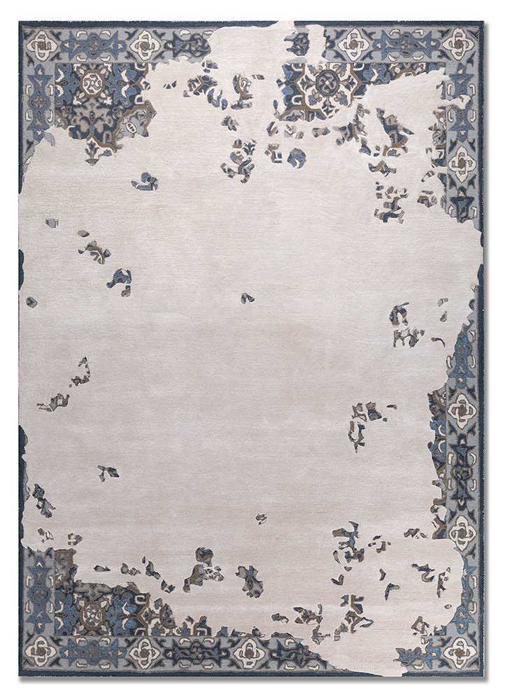 mythos ivory wool and viscose hand tufted Rug - HeadShot mythos ivory wool and viscose hand tufted Rug - HeadShot