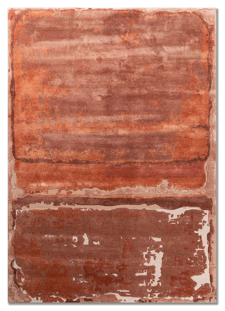 white noise red and orange wool and viscose hand tufted Rug - HeadShot white noise red and orange wool and viscose hand tufted Rug - HeadShot
