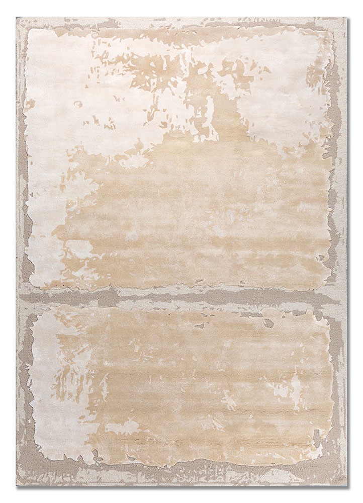ivory ivory wool and viscose hand tufted Rug