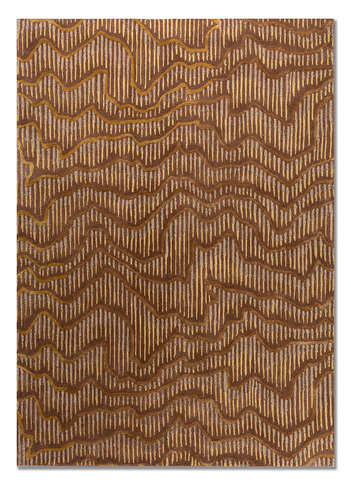 white noise red and orange wool and viscose hand tufted Rug - HeadShot