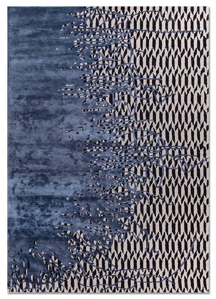 adrift blue wool and viscose hand tufted Rug - HeadShot adrift blue wool and viscose hand tufted Rug - HeadShot