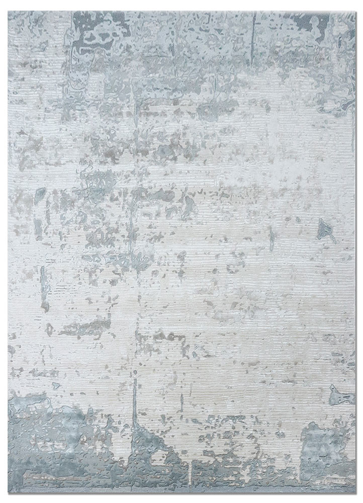 white noise ivory wool and viscose hand tufted Rug - HeadShot