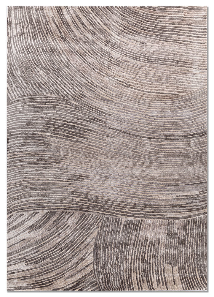  ivory viscose hand tufted Rug