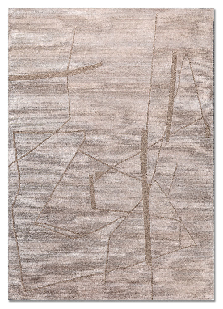 pathways red and orange wool and viscose hand tufted Rug - HeadShot