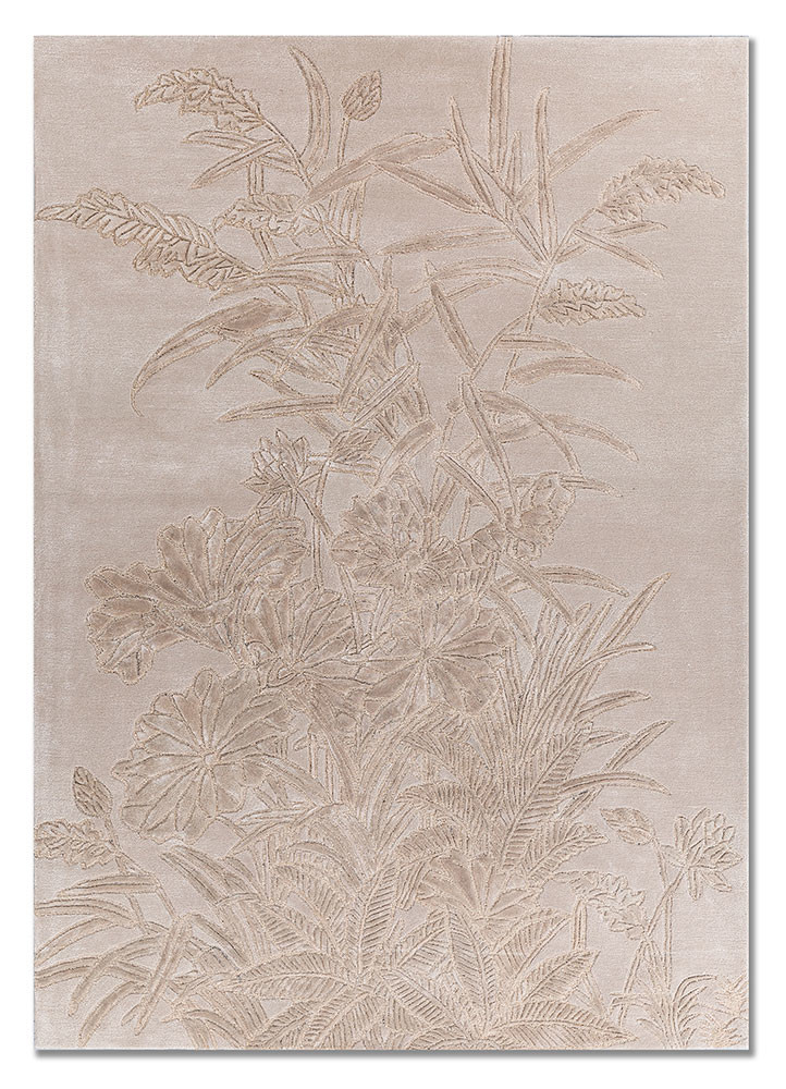 ivory ivory wool and viscose hand tufted Rug