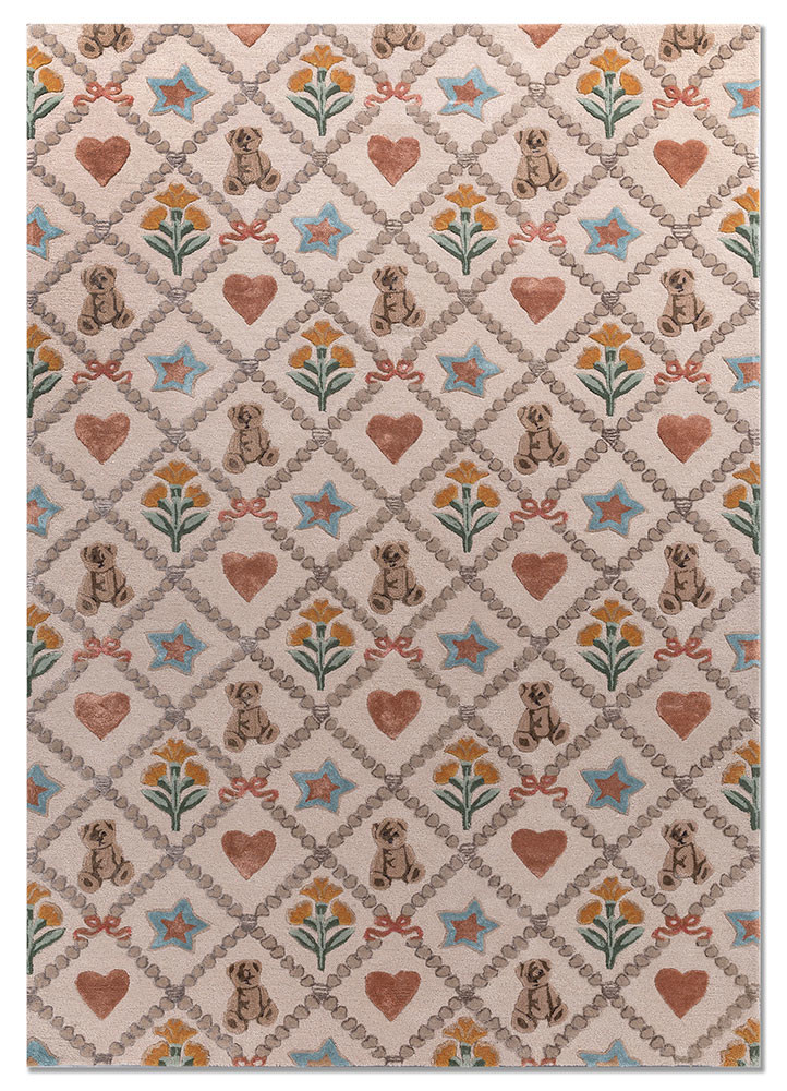 confetti ivory wool and viscose hand tufted Rug - HeadShot