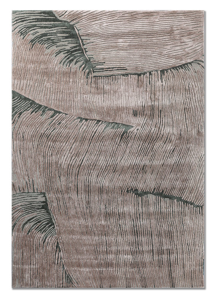 lucid beige and brown wool and viscose hand tufted Rug - HeadShot lucid beige and brown wool and viscose hand tufted Rug - HeadShot