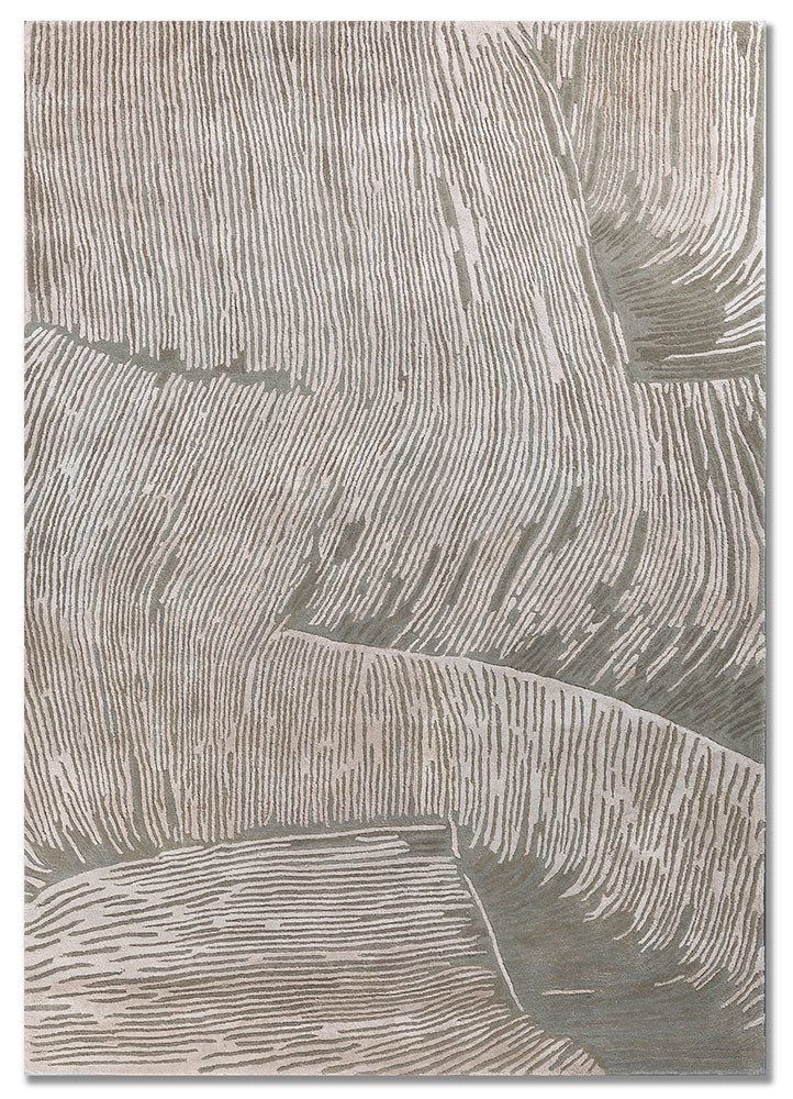 ivory ivory wool and viscose hand tufted Rug