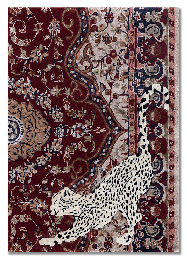 wild wanderlust red and orange wool and viscose hand tufted Rug - HeadShot wild wanderlust red and orange wool and viscose hand tufted Rug - HeadShot