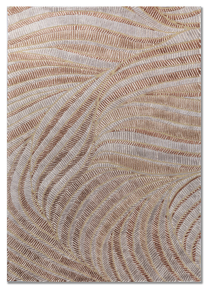 ivory ivory wool and viscose hand tufted Rug