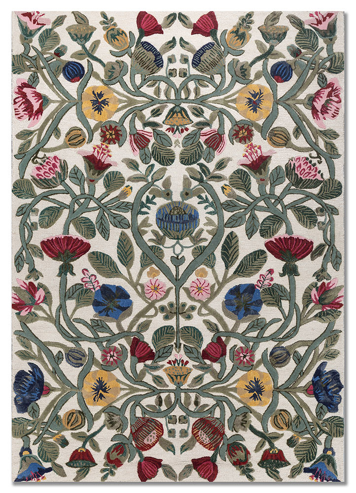 gold gold wool and viscose hand tufted Rug