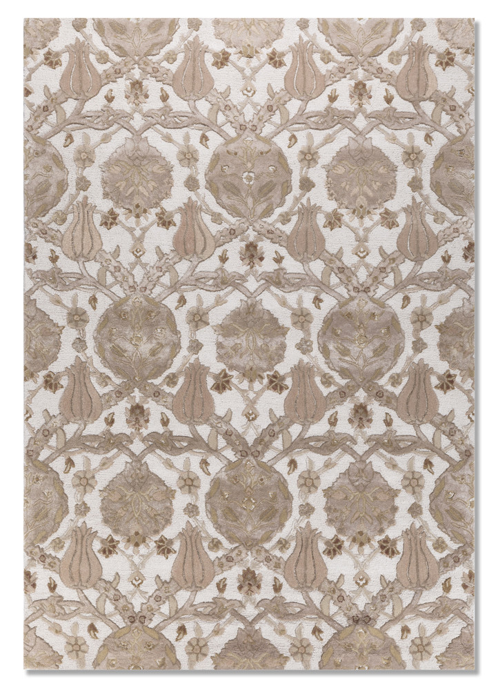 ivory ivory wool and viscose hand tufted Rug
