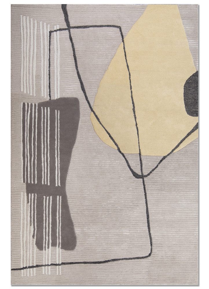 ivory ivory wool and viscose hand tufted Rug