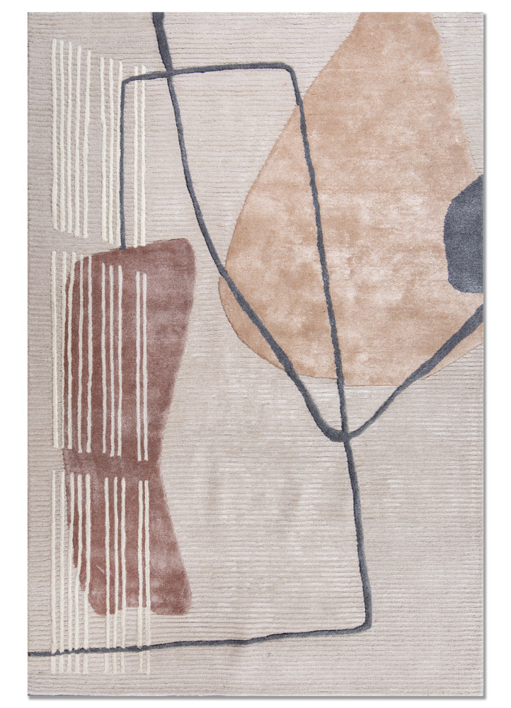 modo ivory wool and viscose hand tufted Rug - HeadShot modo ivory wool and viscose hand tufted Rug - HeadShot
